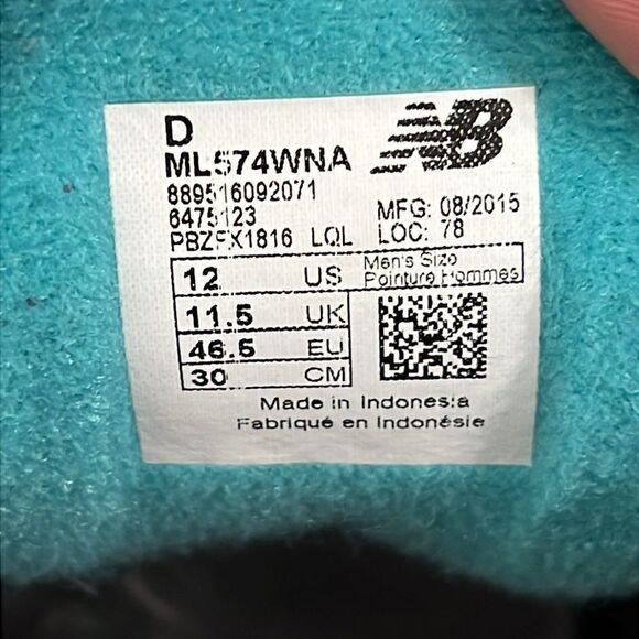 🔥🔥 NEW BALANCE 574 Red/Gray/Aqua Blue Classics  Sneakers Men Size 12 - PERFECT - Picture 13 of 13